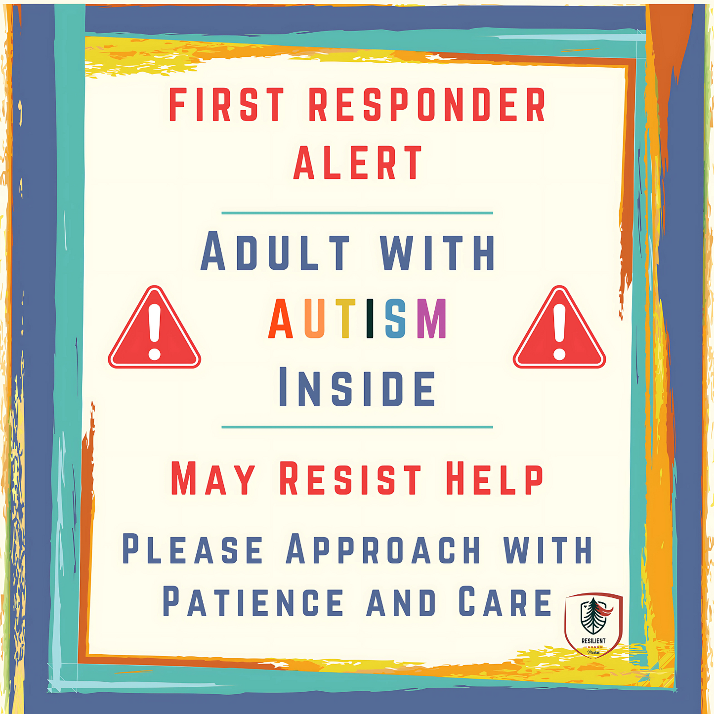First Responder Alert Door Decal 5"x5" (Child and Adult Versions)