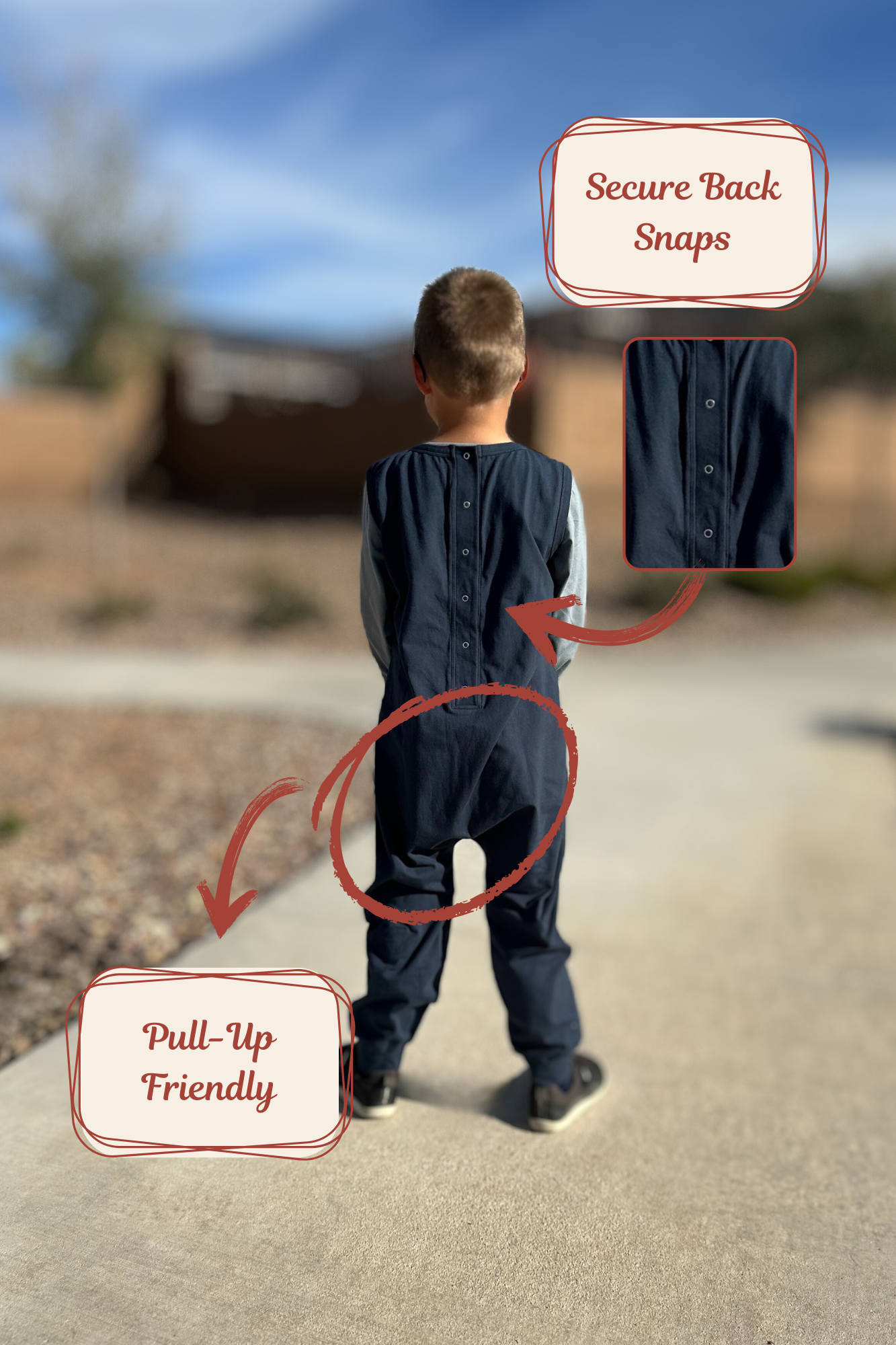 Adaptive Romper in Navy