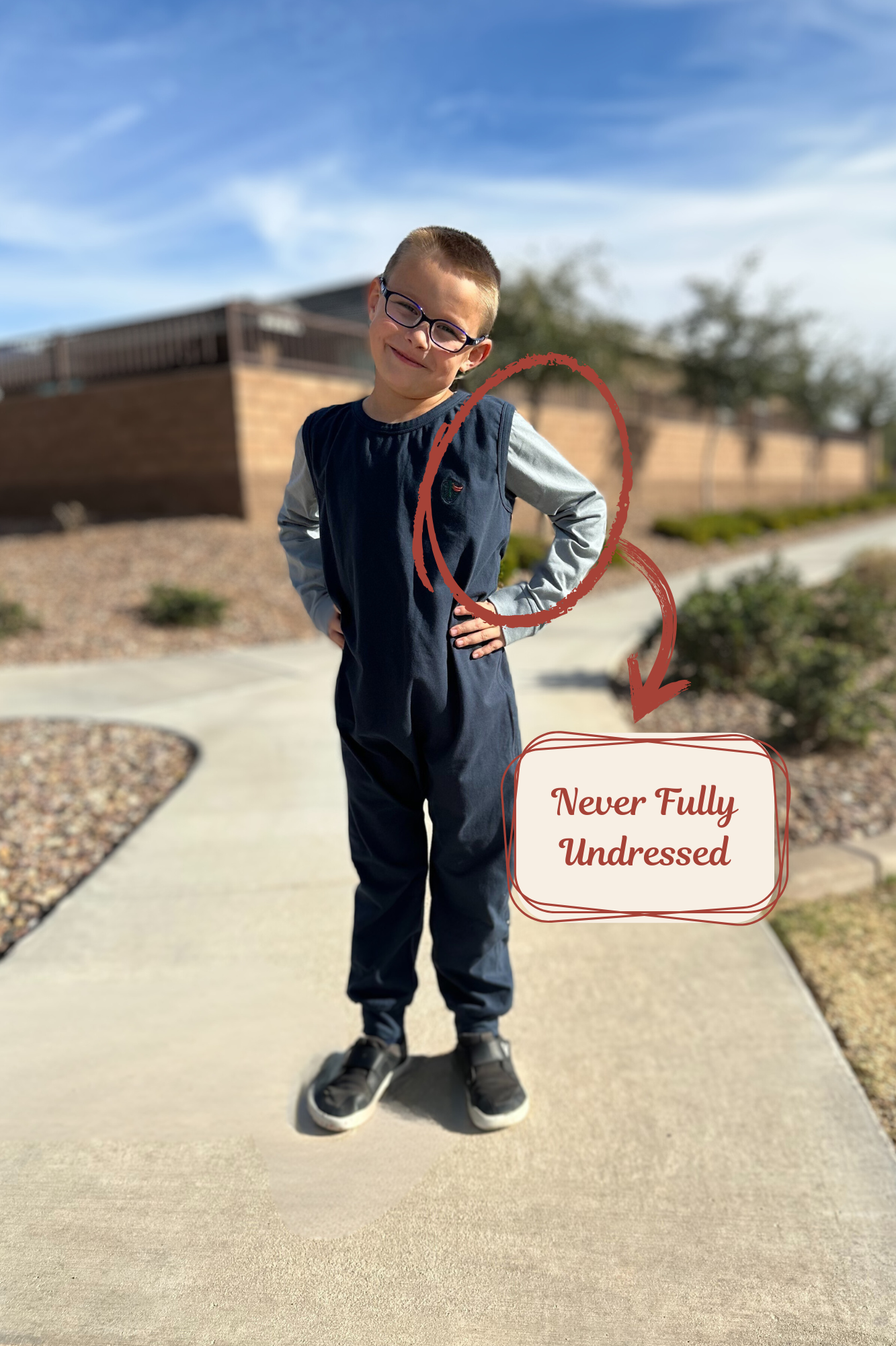 Adaptive Romper in Navy